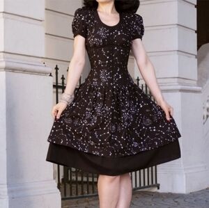 Corset Story Black Astronomy Print Corset Dress Size 26